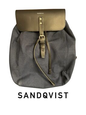 🇸🇪 Sandqvist Navy Canvas Backpack with Black Trim